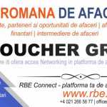 Bursa Romana de Afaceri pune la dispozitia companiilor cu activitate relevanta in economia Romaniei, 10 vouchere gratuite / luna, la serviciile Networking de business matchmaking RBE Connect vouchere-gratuite-rbe-connect-voucher-1038x401